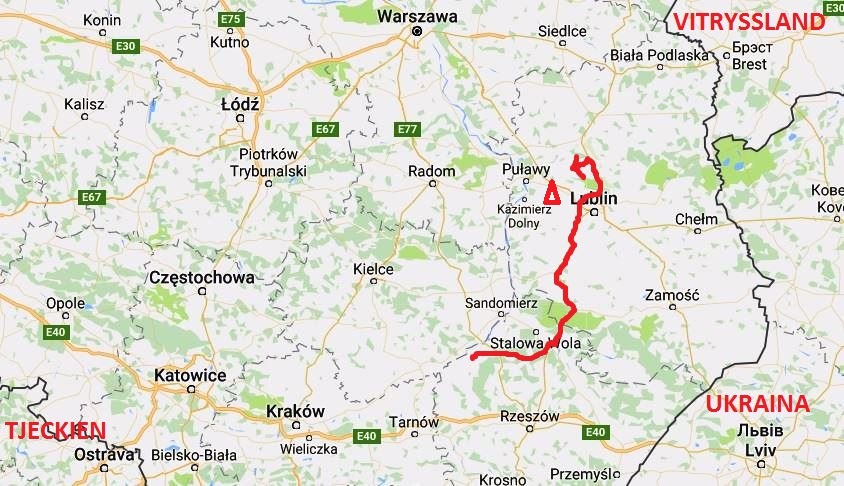 Karta resväg Polen