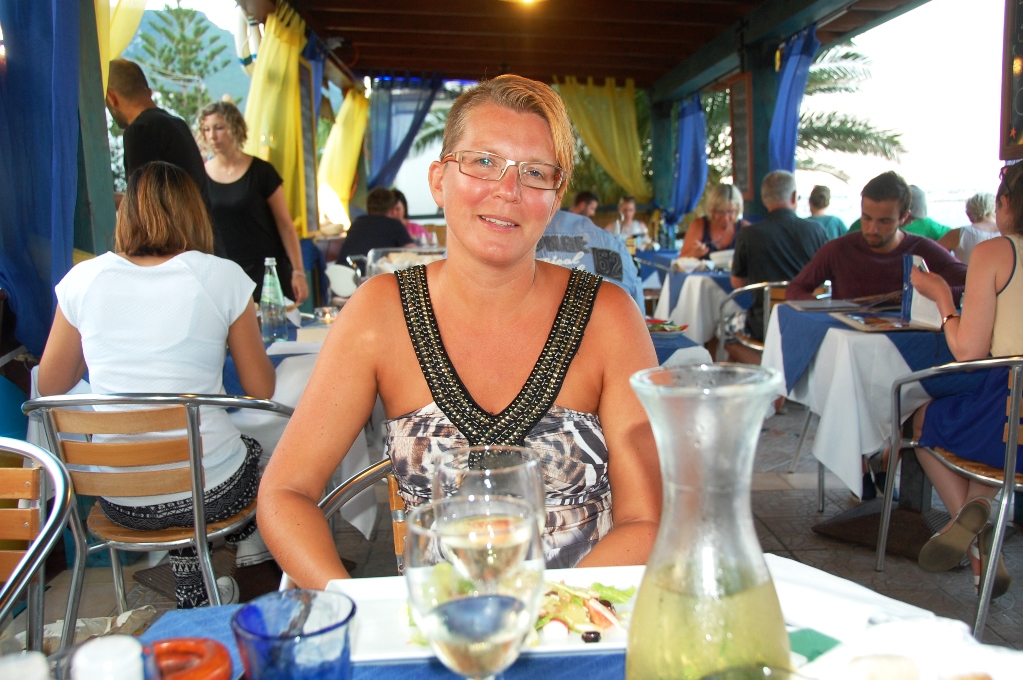 Middag på restaurang på min 40-årsdag - en ovanlig lyx under vår resa