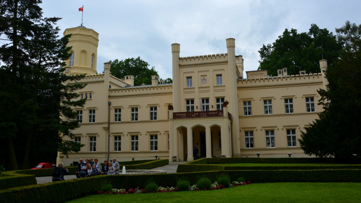 Mierzecin-slott i Polen med magisk natur