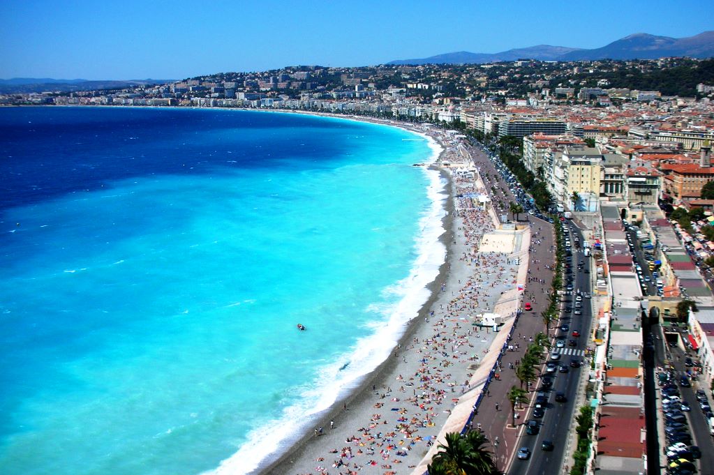 Stranden i Nice. Bildkälla: Wikipedia