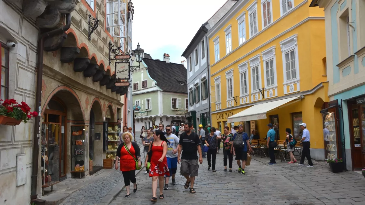 En gränd i Cesky Krumlov