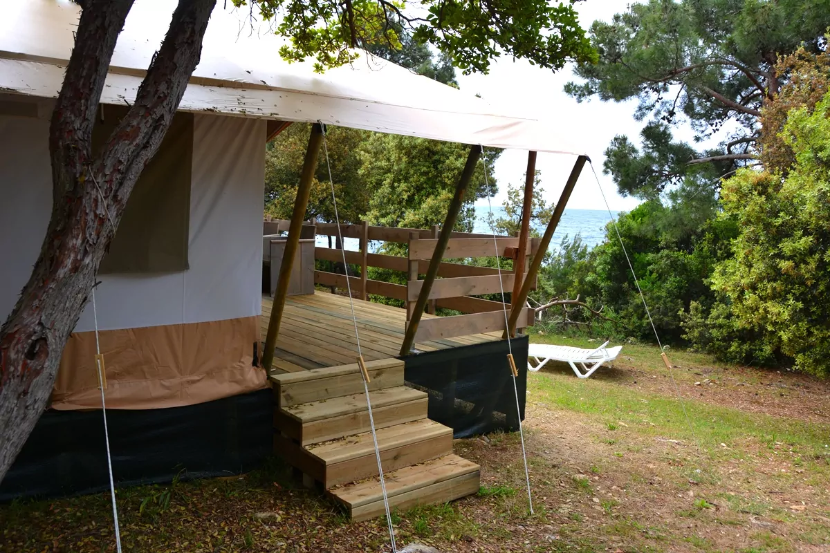 Glamping på camping Koversada, Vrsar i Kroatien