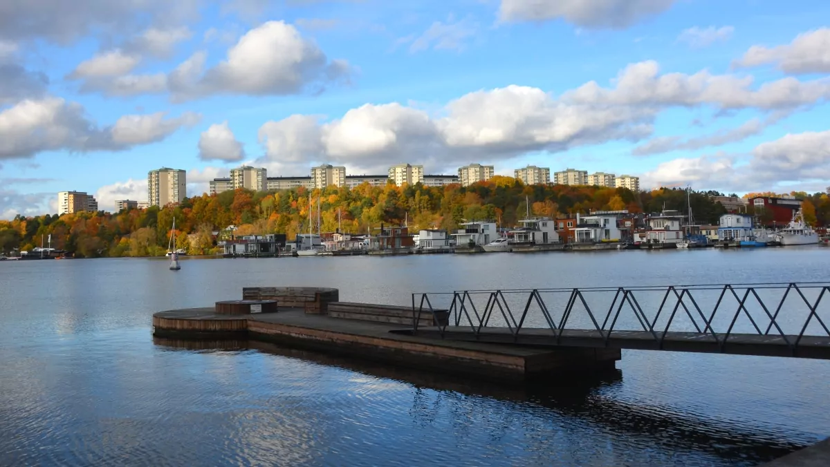 Hornsbergs strandpark Stockholm och Sandö sugga fyr