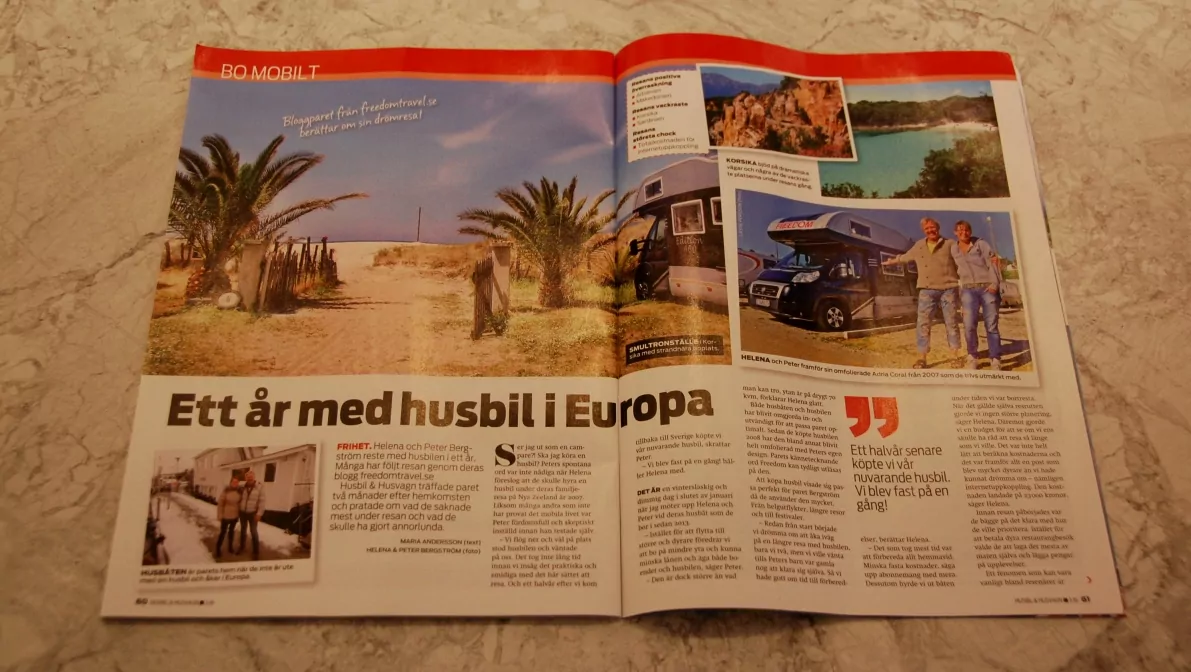 Reportage om oss i tidningen Husbil & Husvagn