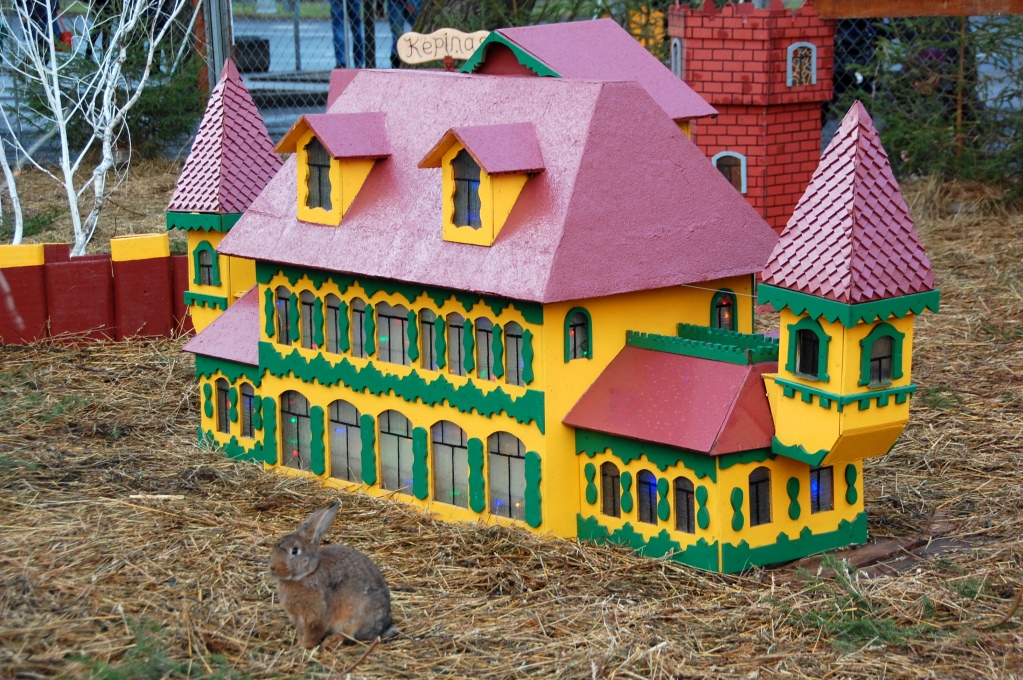 Kaninernas kungadöme på julmarknaden på Esplanade i Riga