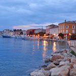 Den kända turistorten Porec, Kroatien