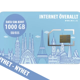 1000 GB SIM-kort för surf i EU/EES