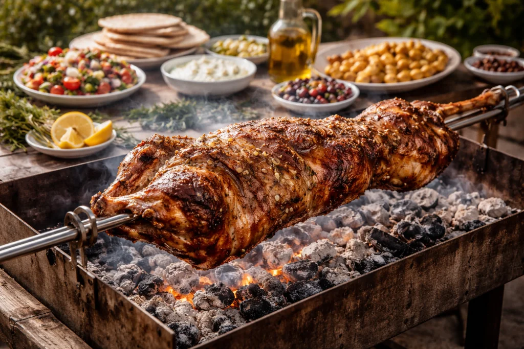 Grillat lamm på påsken i Grekland
