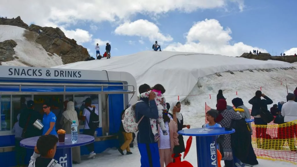 Baren vid pulkabacken i Kitzsteinhorn