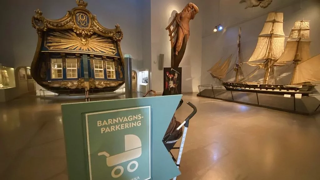 Barnvagnsparkering på Sjöhistoriska museet i Stockholm