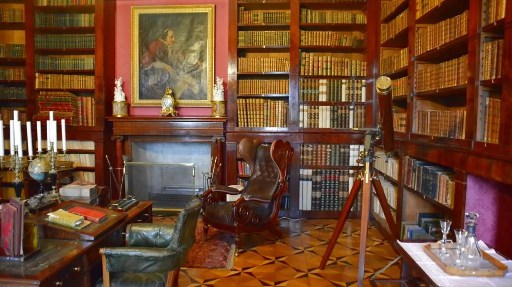 bibliotek på Slottet Kynžvart i Tjeckien