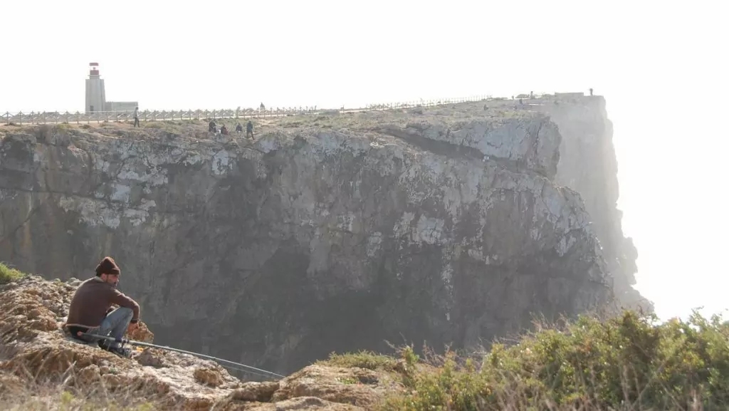 Udden Cabo de sao Vicente vid Sagres i Portugal