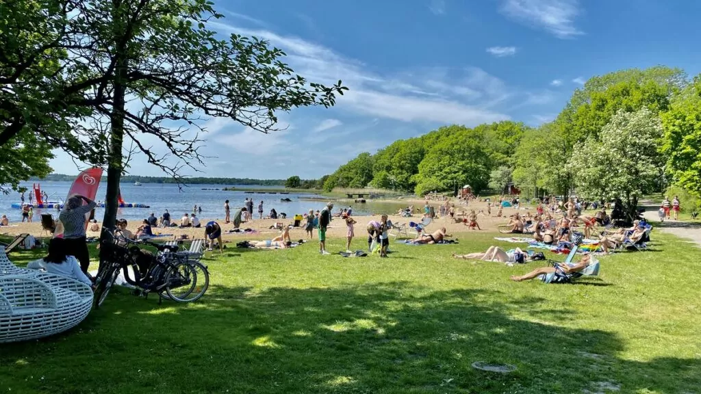 Strand på camping