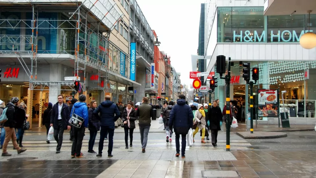 Drottninggatan i Stockholm igår