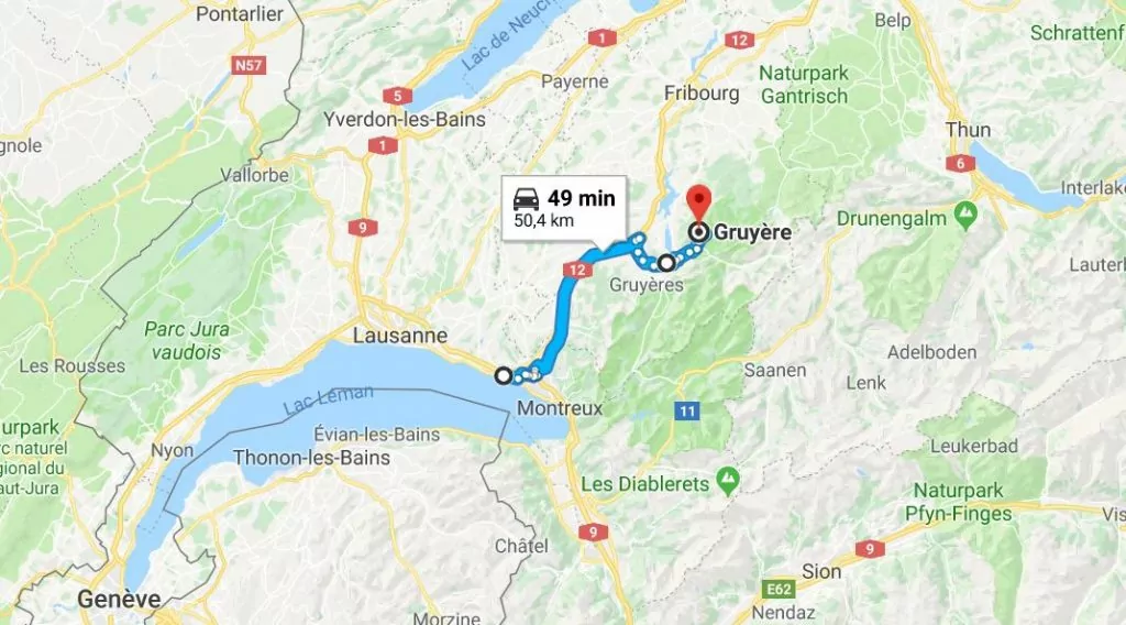 Till Gruyère i Schweiz