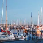 Limhamn med husbil – ställplats och solnedgång