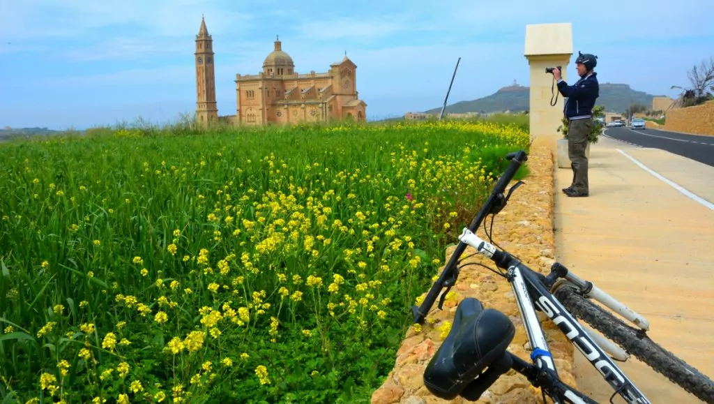 Med mountainbike på Gozo