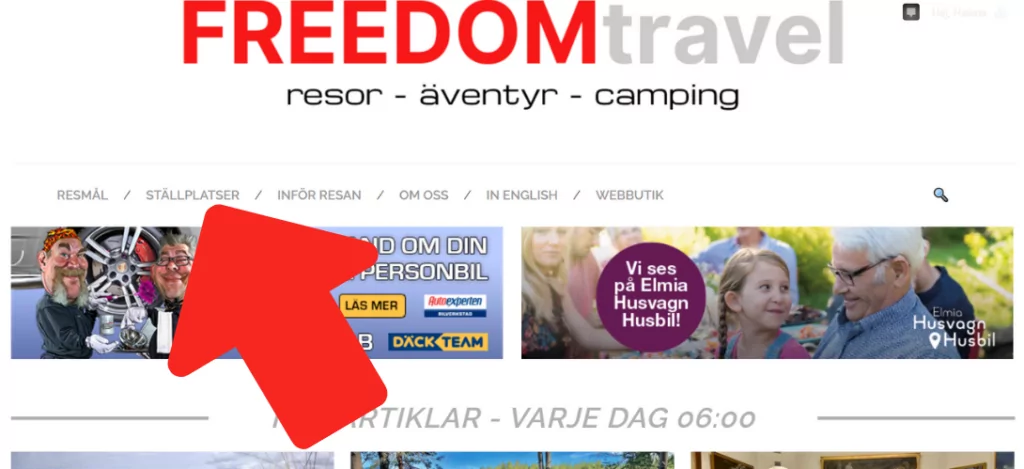 Ställplatslista på FREEDOMtravel