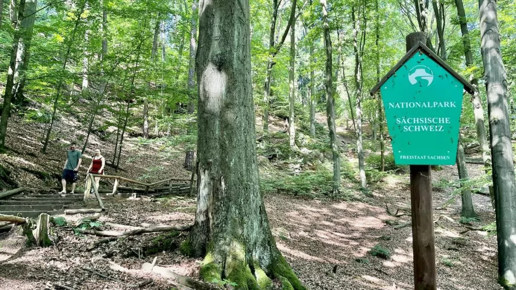 Vandring till Bastei i Saxiska Schweiz