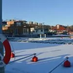 Vinter bland husbåtarna i Pampas marina
