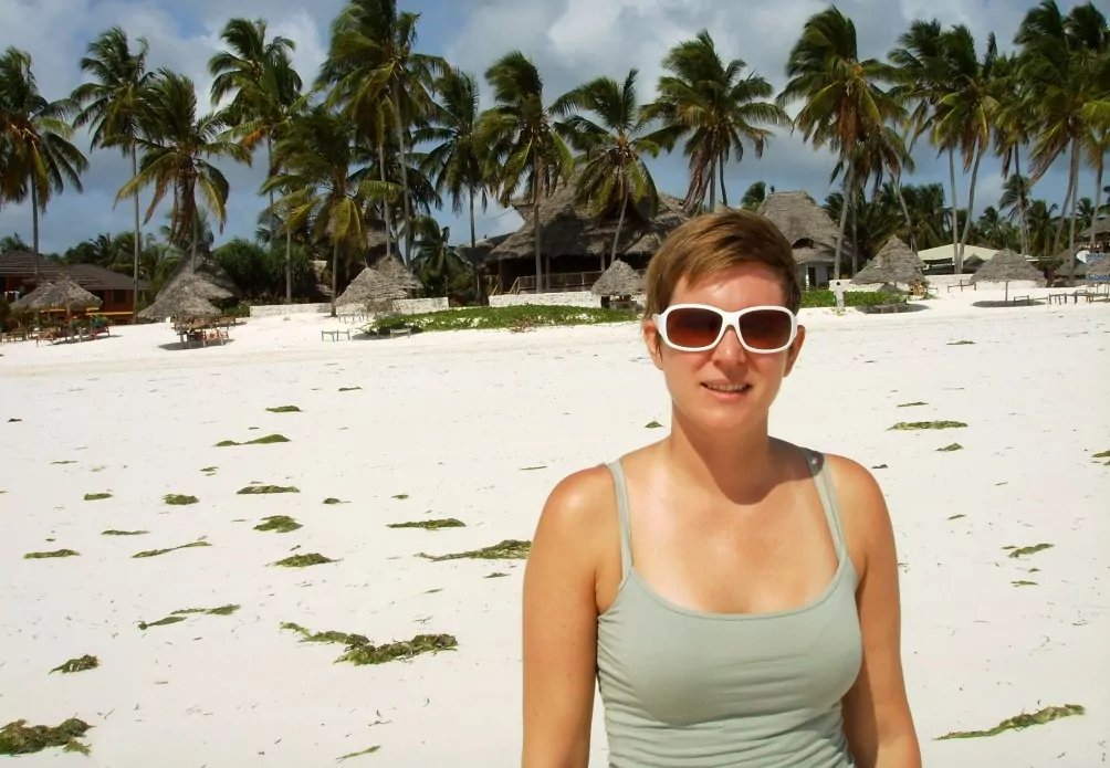 Helena pÃ¥ stranden i Zanzibar