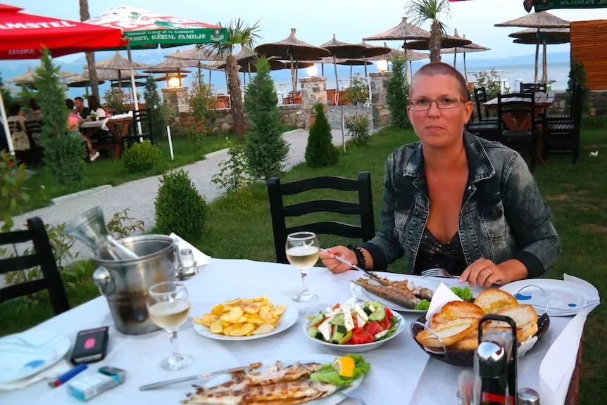 Camping Erlin vid Ohridsjön i Albanien