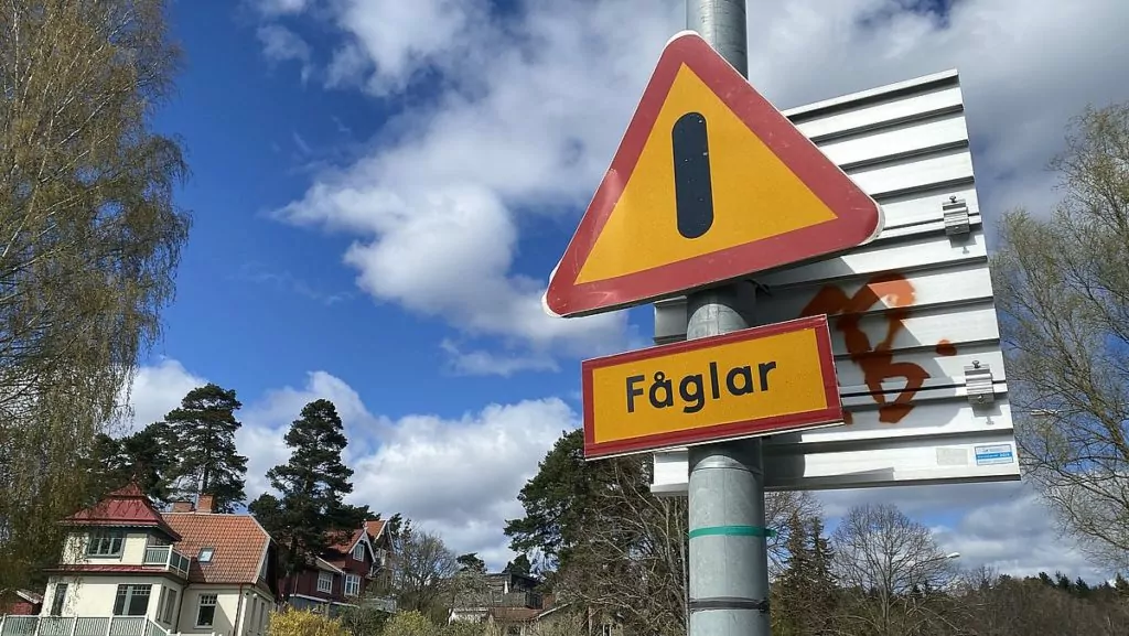 Fågelskylt vid Lötsjön