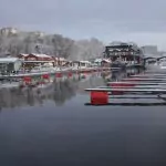 Vinter i pampas marina i Solna