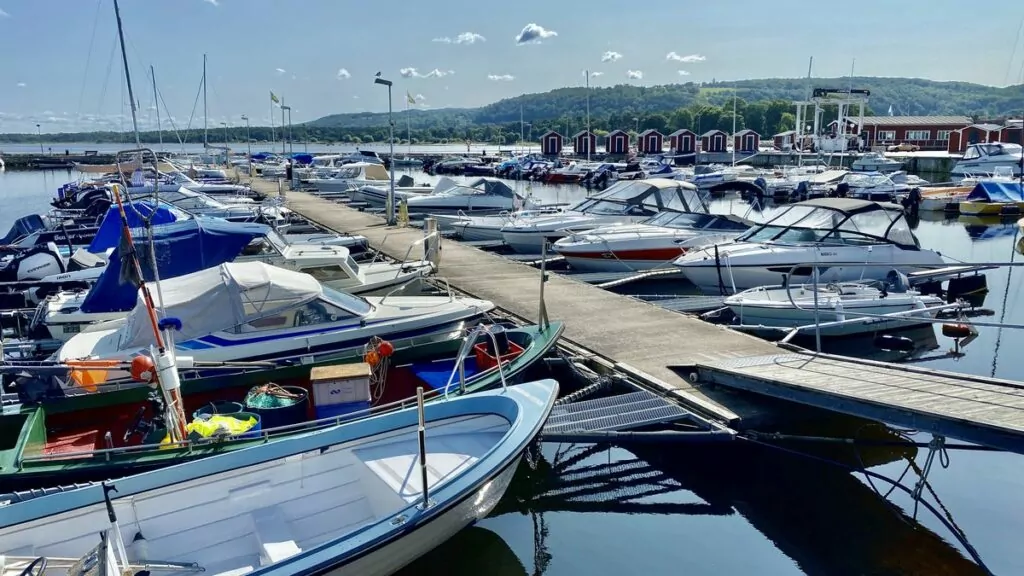 Båstad med husbil - båtar i hamnen