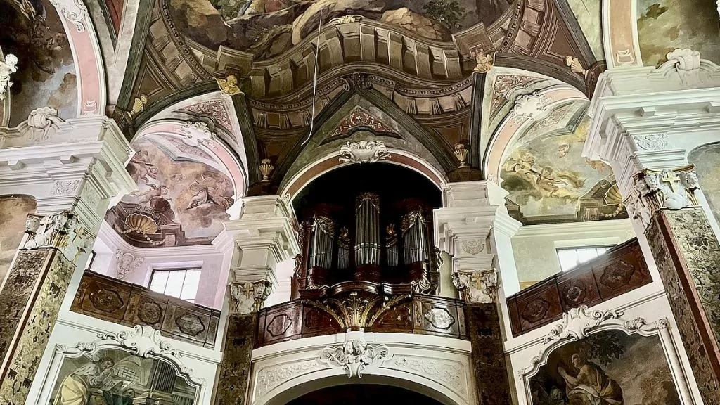 Orgel i slottskyrkan i Slottet Rastatt i Tyskland